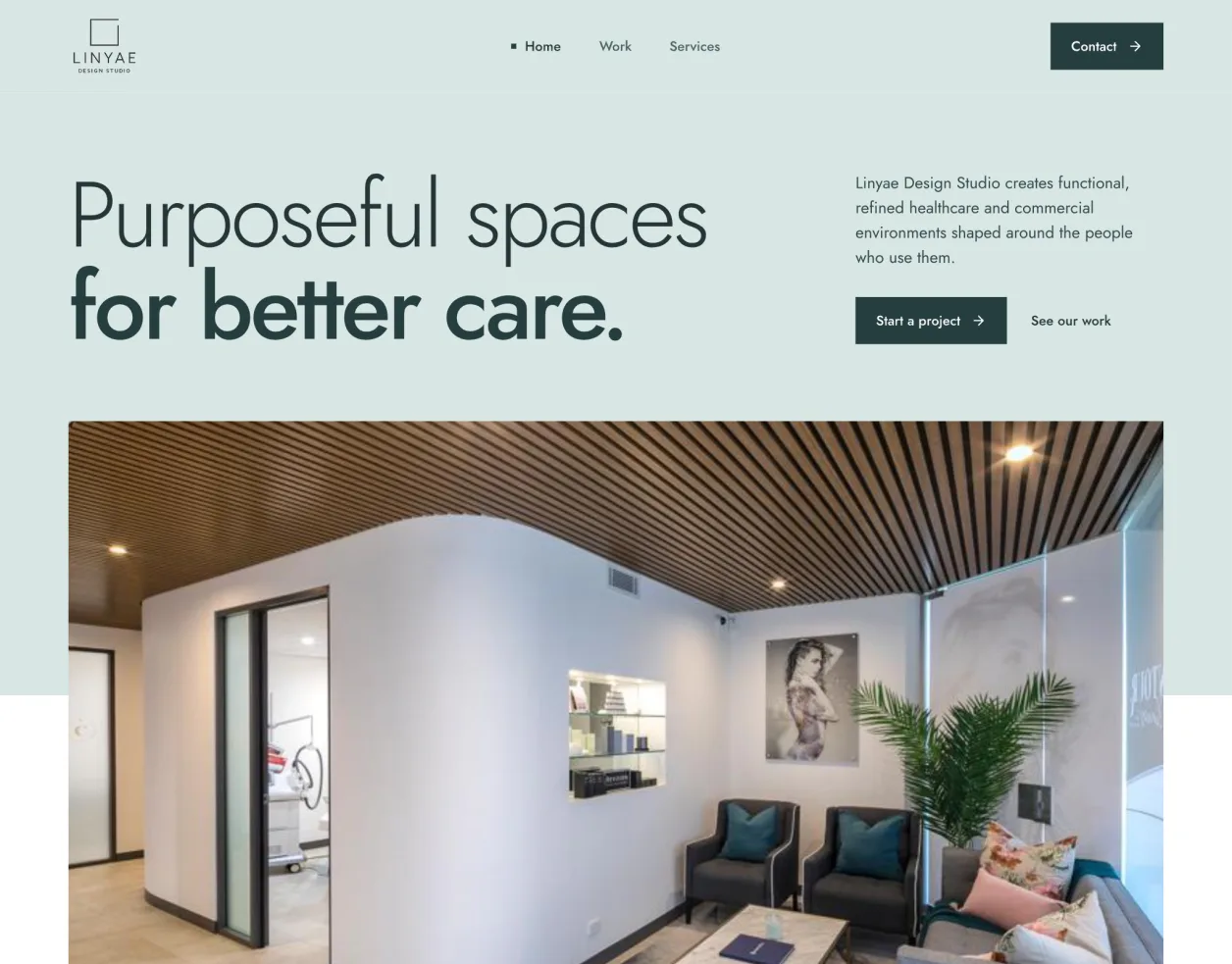 Linyae Design Studio homepage redesign